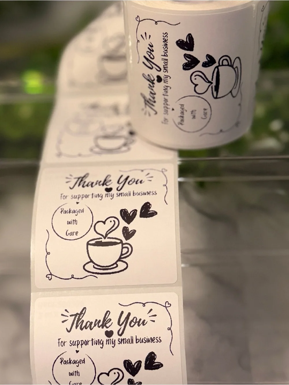 Coffee Thank You Stickers 2x2 | 200 Small Business Labels Packaged with Care